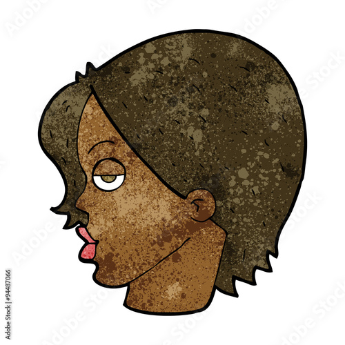 cartoon woman raising eyebrow