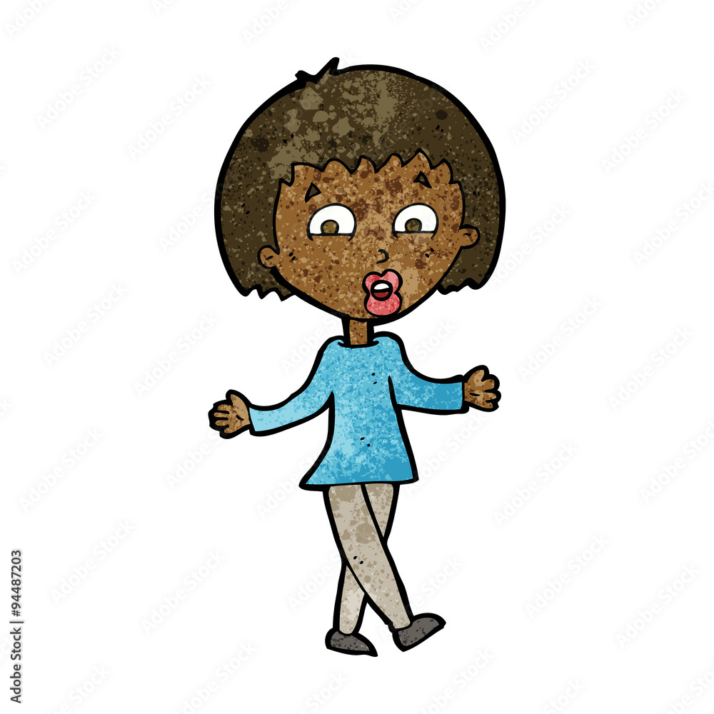 cartoon woman shrugging shoulders cartoon woman shrugging shoulders