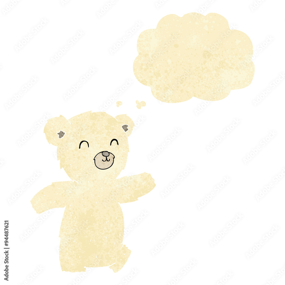 cute cartoon polar bear with thought bubble cute cartoon polar bear with thought bubble