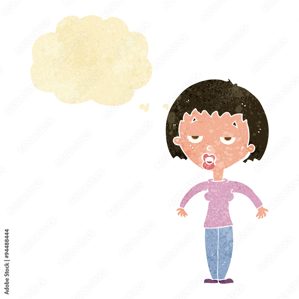 cartoon woman shrugging shoulders with thought bubble cartoon woman shrugging shoulders with thought bubble