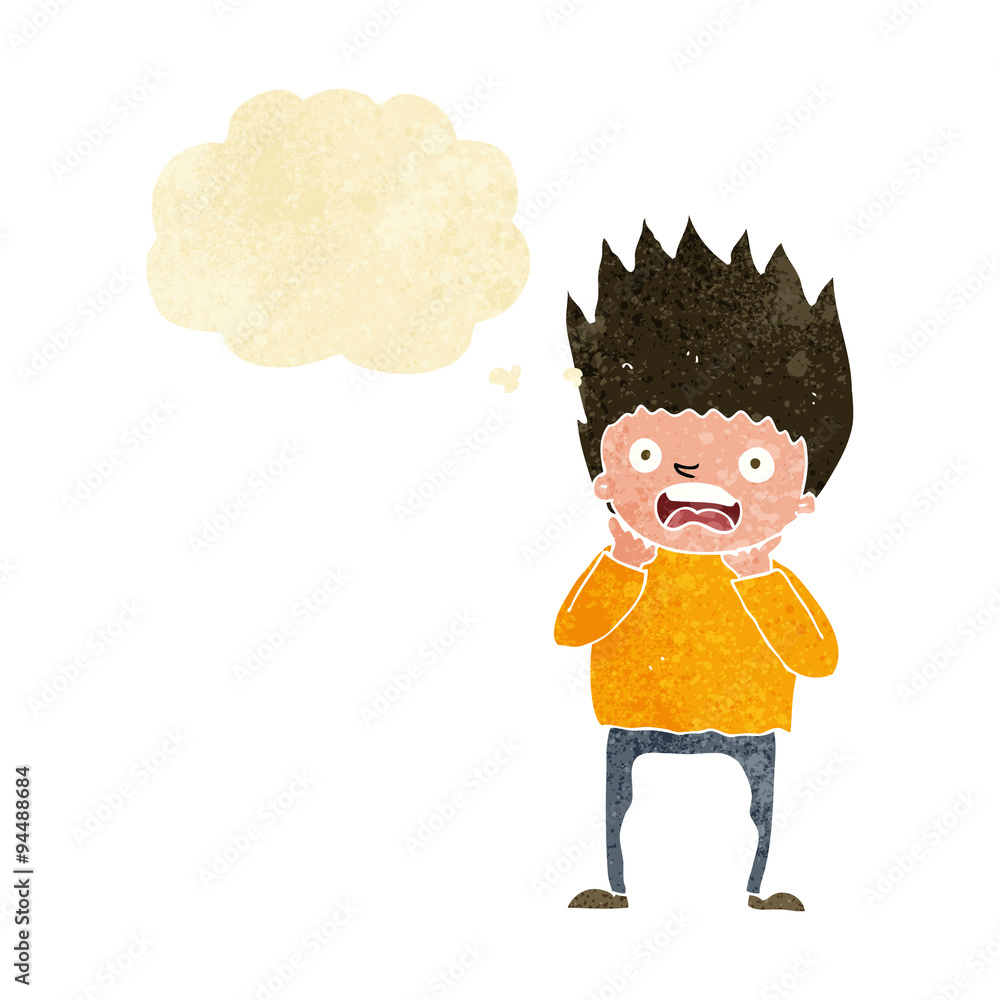 cartoon man panicking with thought bubble cartoon man panicking with thought bubble