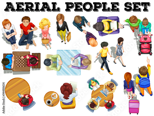 People from top view