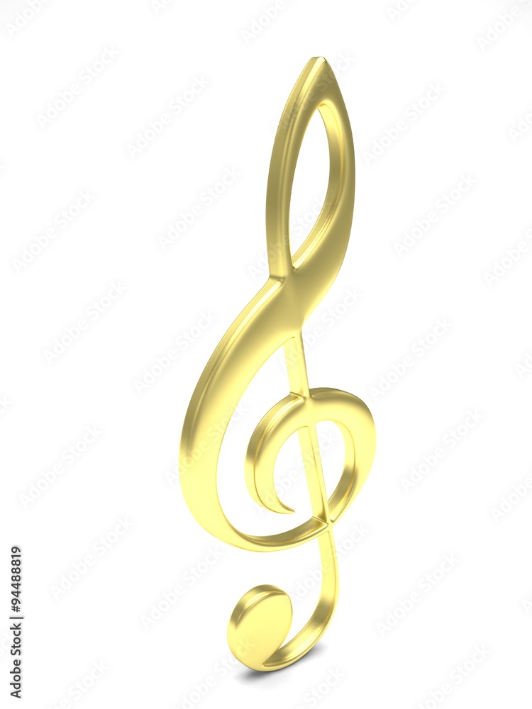 treble clef 3d on white treble clef 3d on white