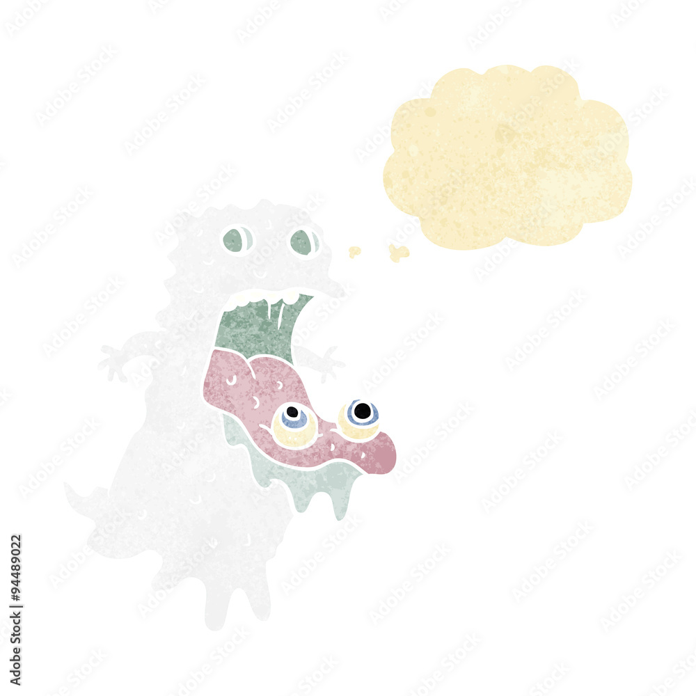 cartoon gross ghost with thought bubble cartoon gross ghost with thought bubble