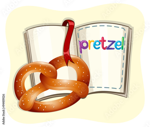 Fresh pretzel and a book