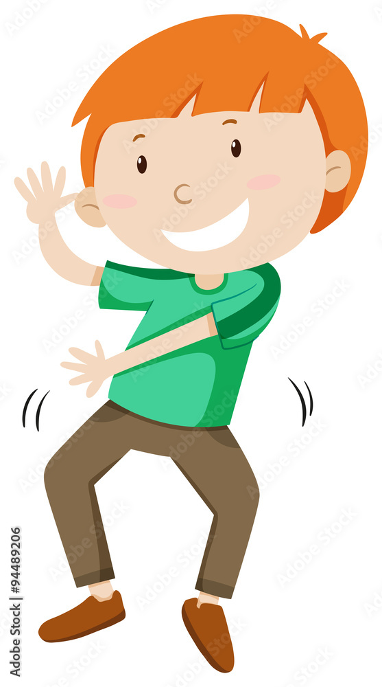 Little boy dancing alone Little boy dancing alone