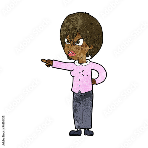 cartoon woman accusing