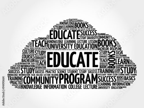 EDUCATE. Word education collage