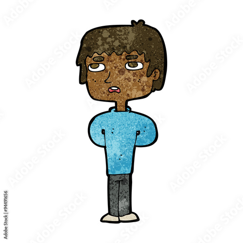 cartoon unhappy man