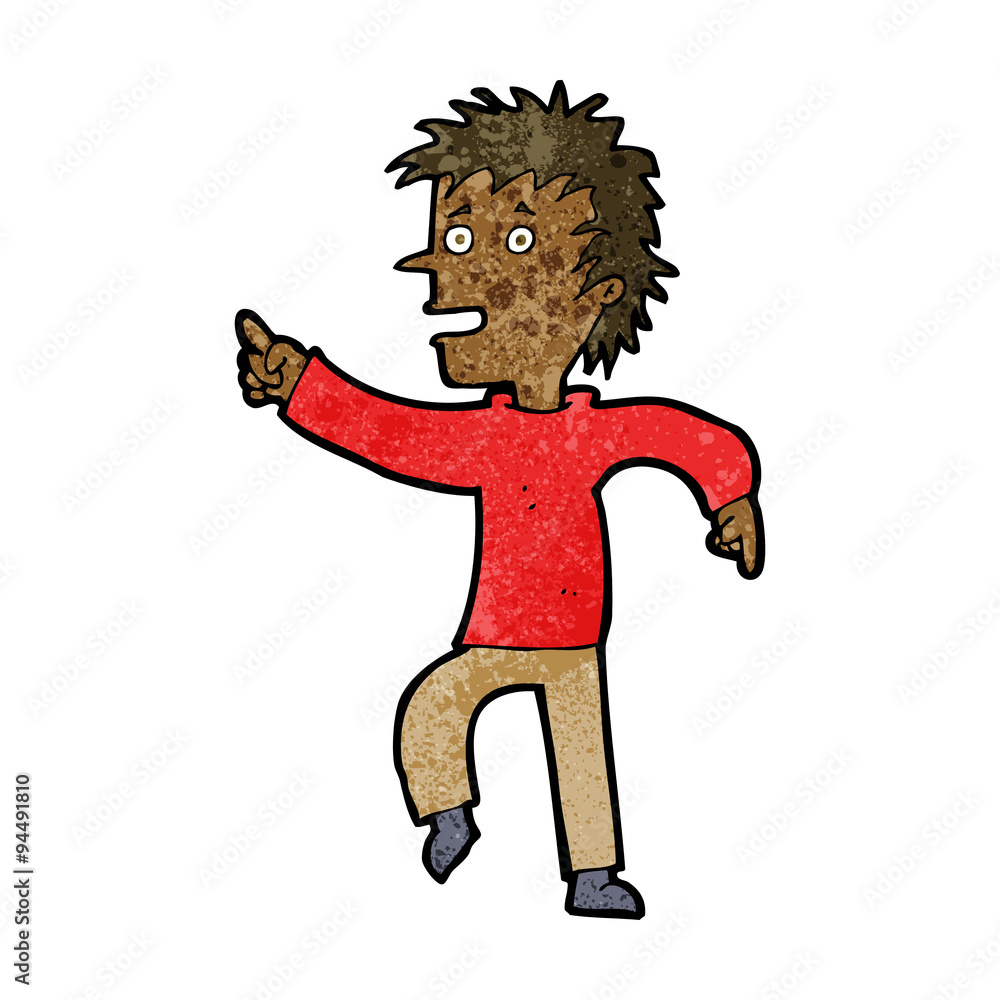 cartoon happy man pointing cartoon happy man pointing