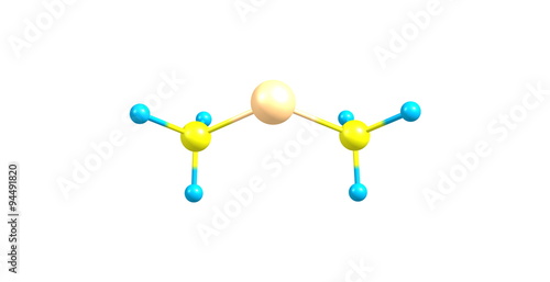 Dimethylmercury molecular structure on white background photo