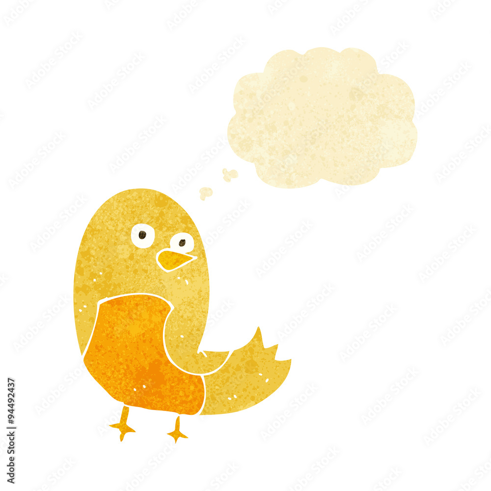 cartoon bird with thought bubble cartoon bird with thought bubble