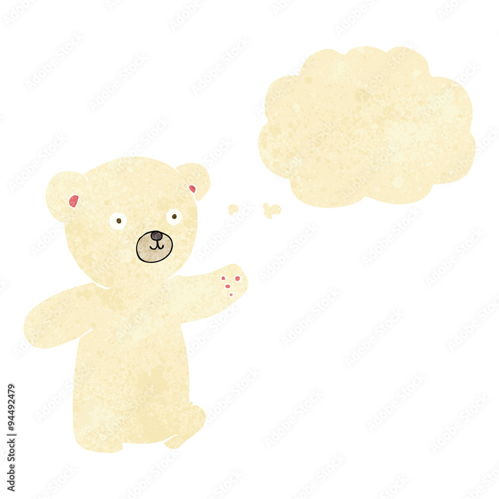 cartoon polar bear cub with thought bubble cartoon polar bear cub with thought bubble