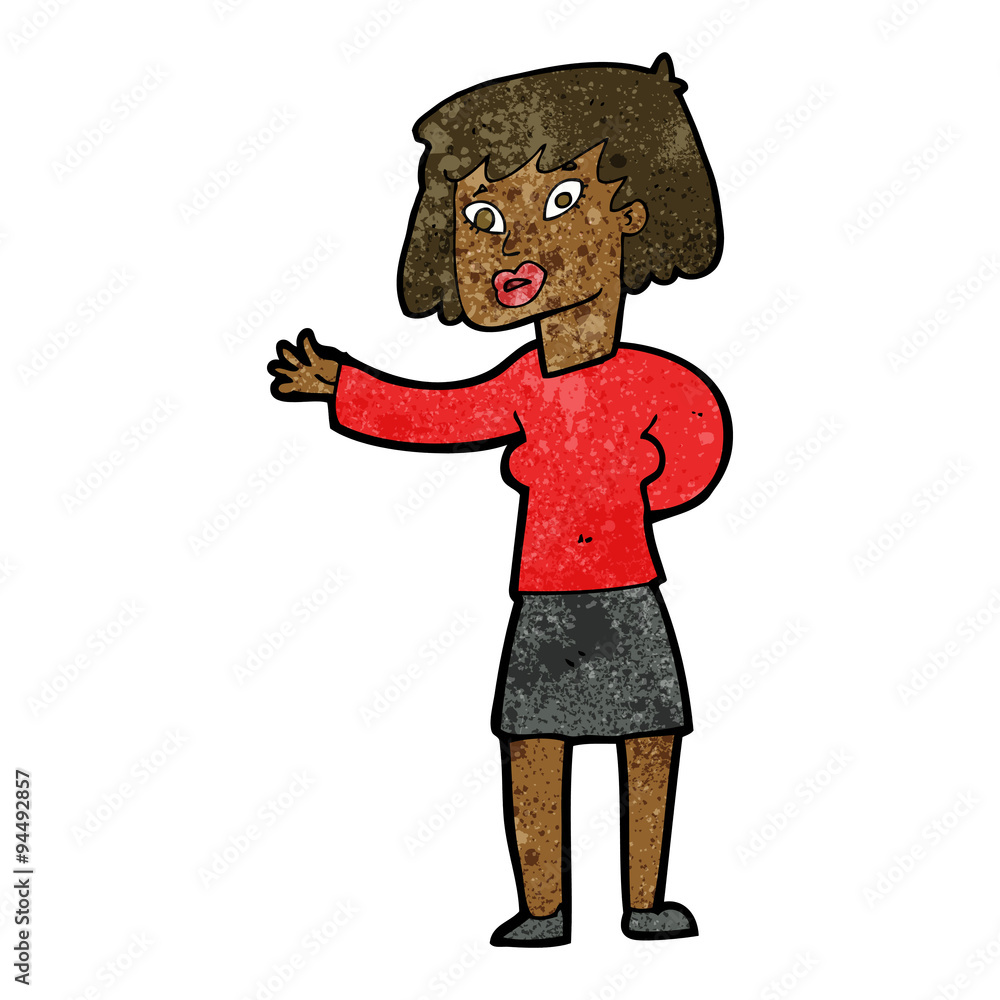 Obraz premium cartoon woman explaining