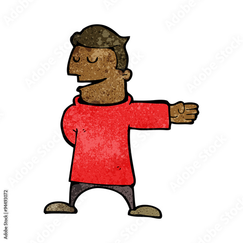 cartoon man gesturing direction