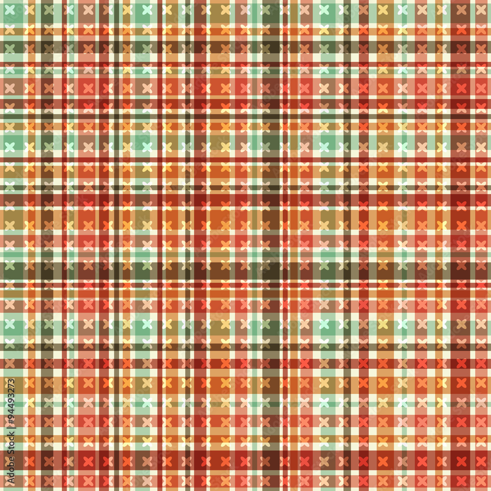 Abstract seamless tartan pattern with crosses. Design for wrapping paper, wallpaper, background, scrapbook, textile etc. Vector illustration. Abstract seamless tartan pattern with crosses. Design for wrapping paper, wallpaper, background, scrapbook, textile etc. Vector illustration.