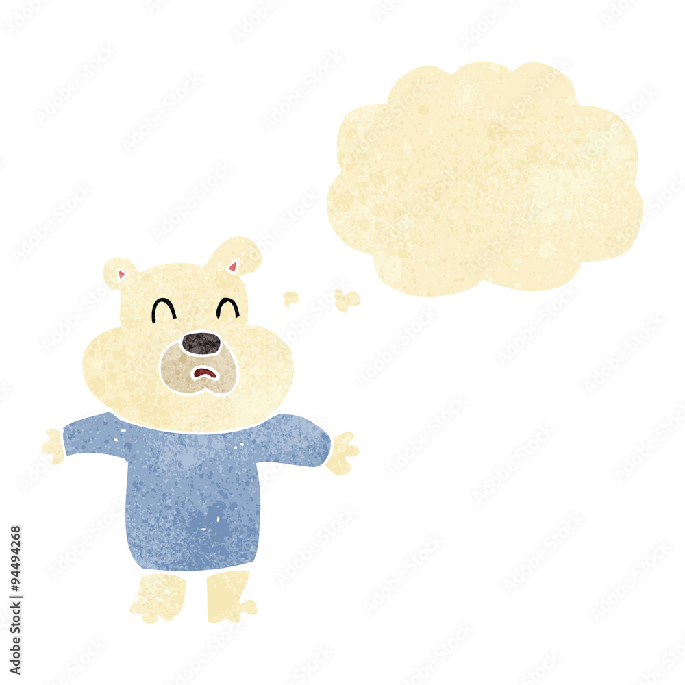 cartoon unhappy polar bear with thought bubble cartoon unhappy polar bear with thought bubble