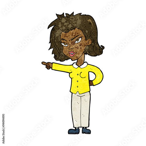 cartoon woman pointing