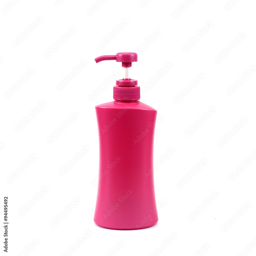 Plastic pump soap bottle without label isolated on white backgro Plastic pump soap bottle without label isolated on white backgro