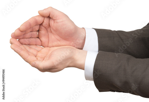 Businessmans hands with empty space