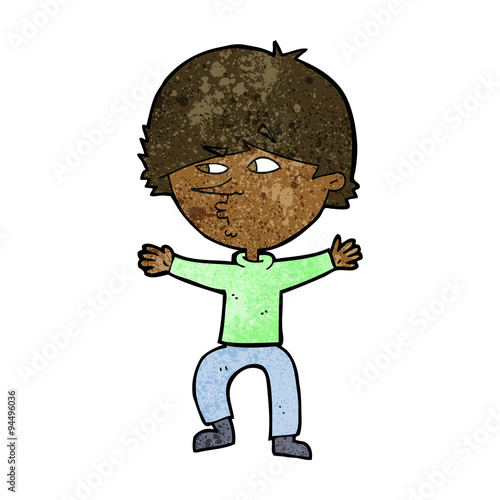 cartoon suspicious man