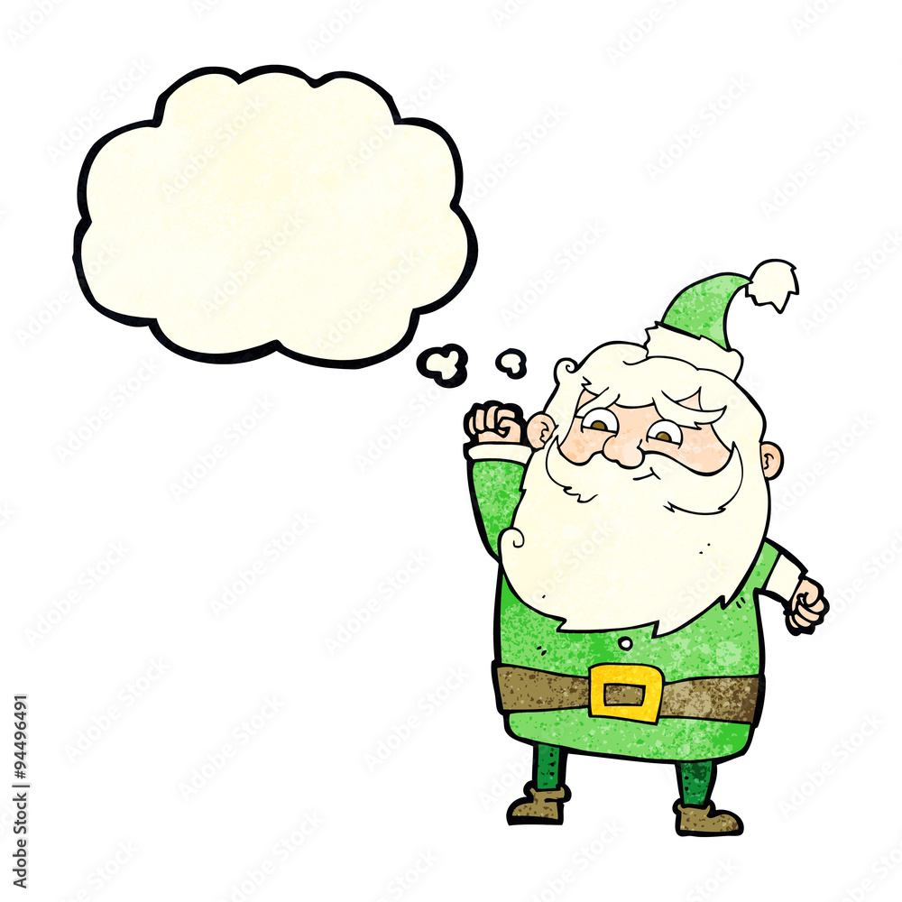 cartoon santa claus with thought bubble cartoon santa claus with thought bubble