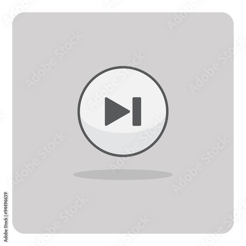 Vector of flat icon, next button on isolated background
