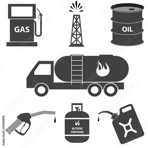 petrol and oil industry icons vector illustration