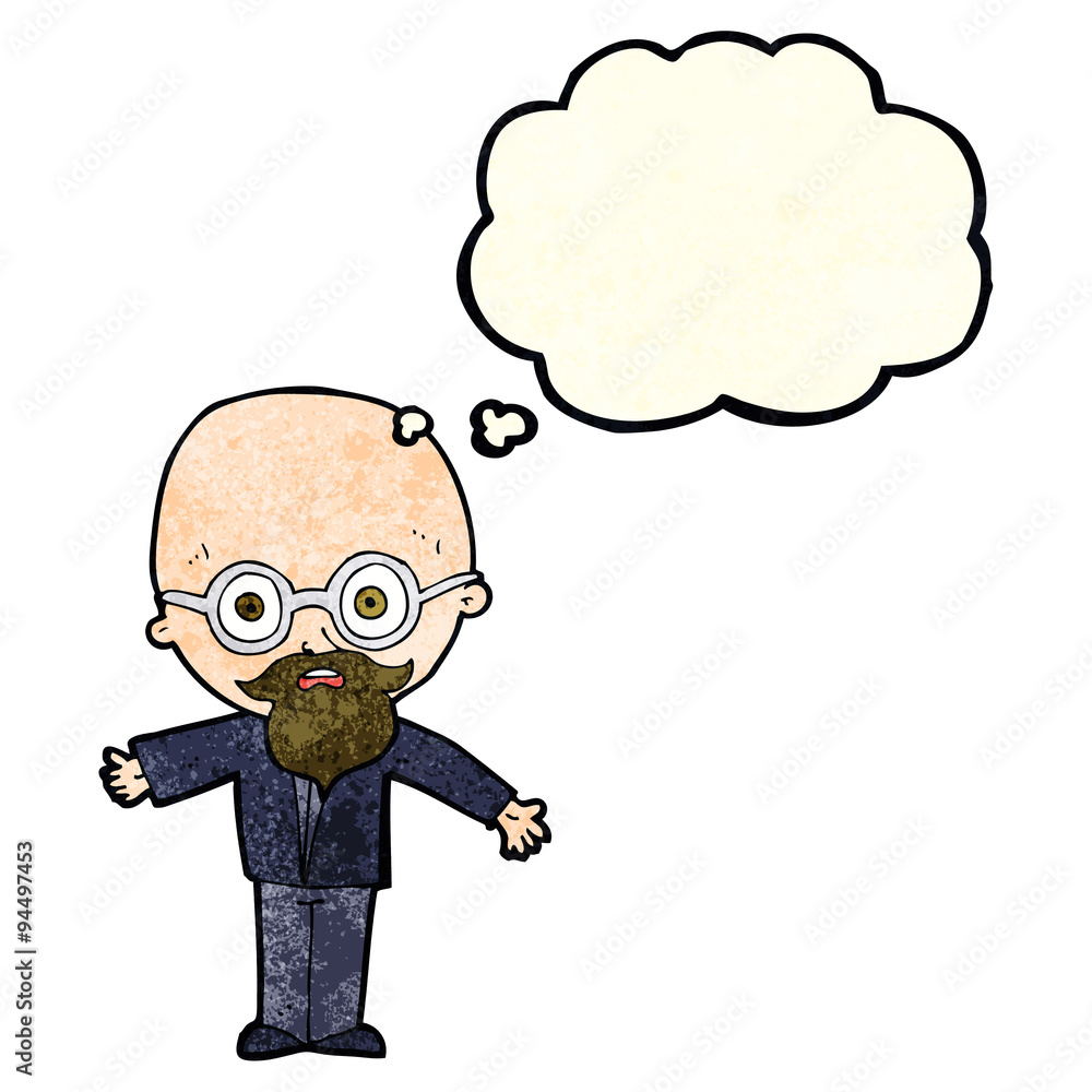 cartoon genius scientist with thought bubble cartoon genius scientist with thought bubble