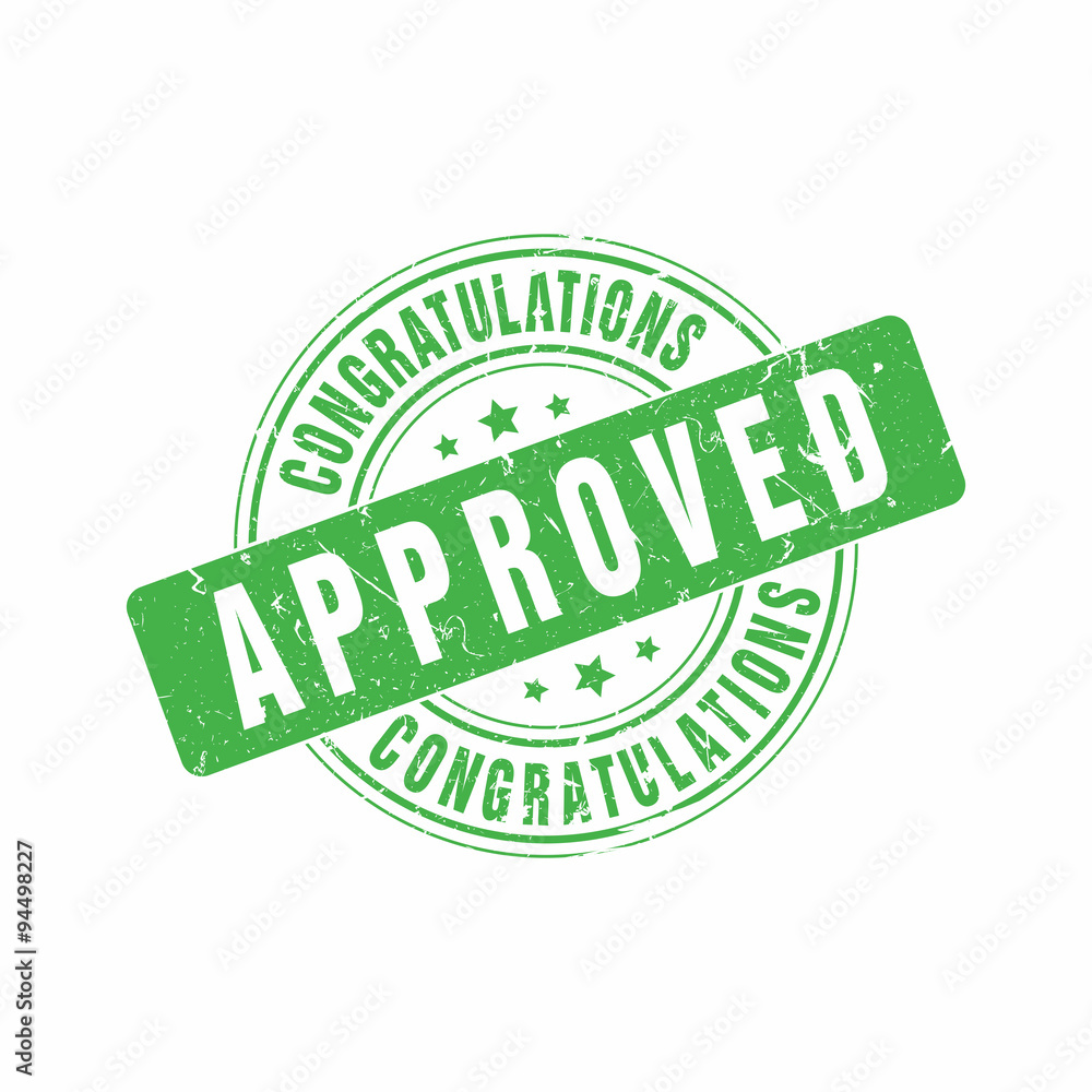 Vector Congratulations Approved stamp