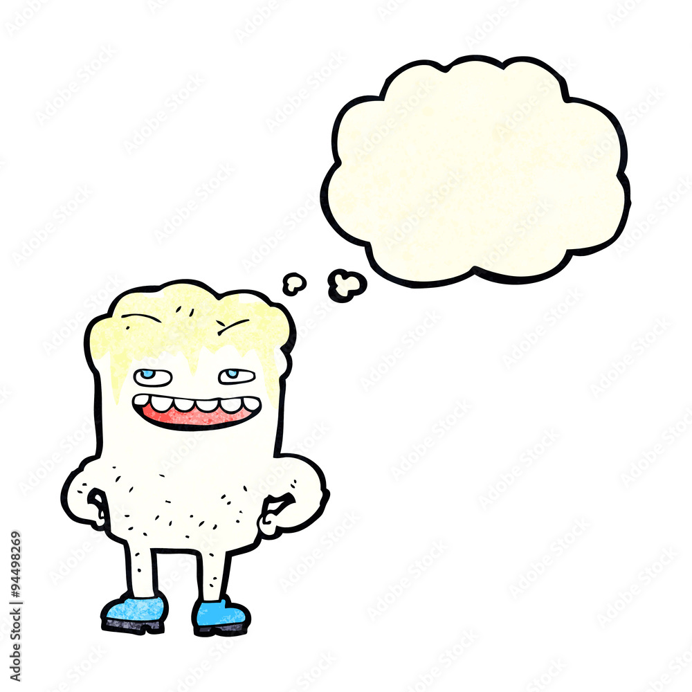cartoon bad tooth with thought bubble cartoon bad tooth with thought bubble