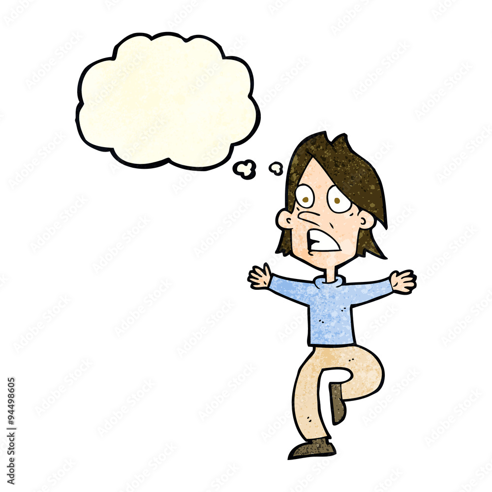 cartoon panicking man with thought bubble cartoon panicking man with thought bubble