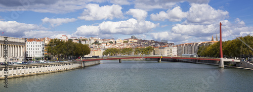 Overlooking the Saone river in Lyon, France