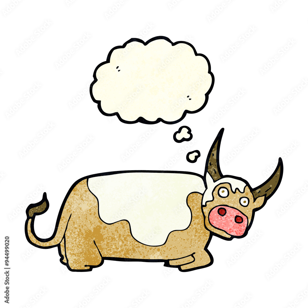 cartoon bull with thought bubble cartoon bull with thought bubble
