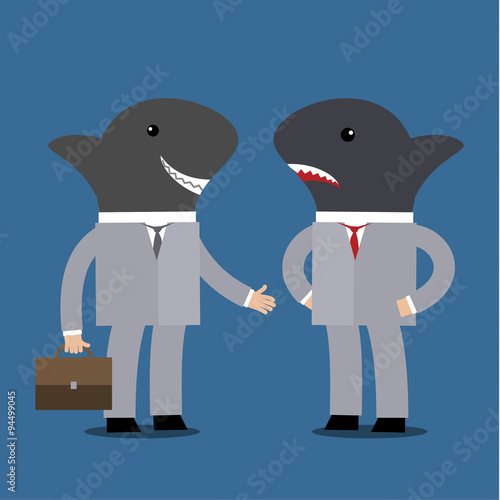 Concept of business shark