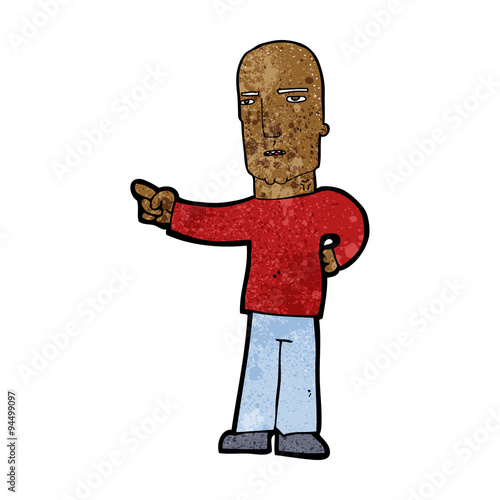 cartoon tough guy pointing