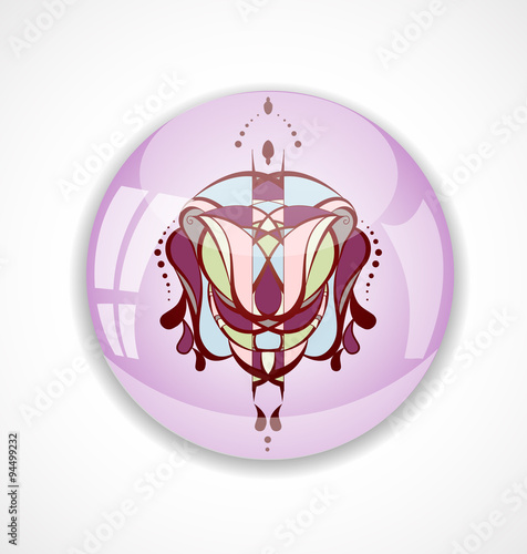 Abstract drawing in glass.