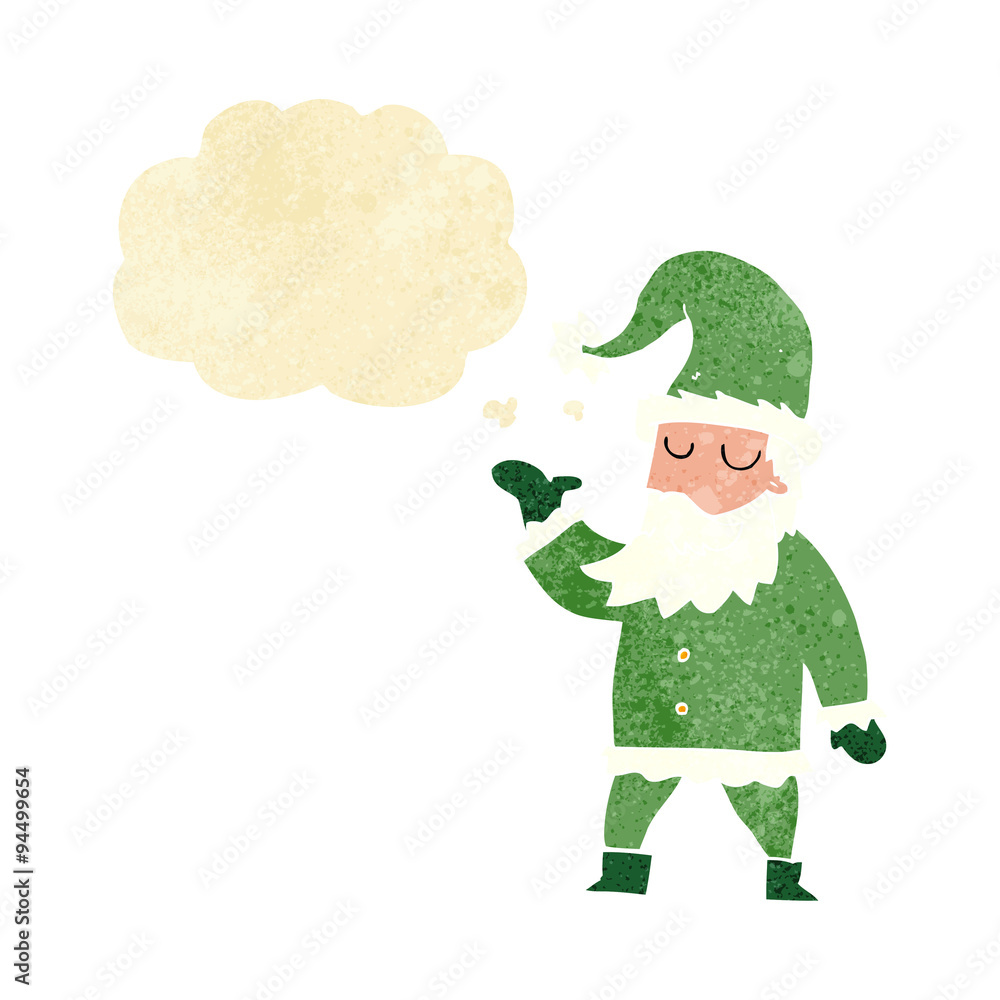 cartoon santa claus with thought bubble cartoon santa claus with thought bubble