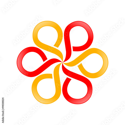 Spiral Tentacles Red Yellow