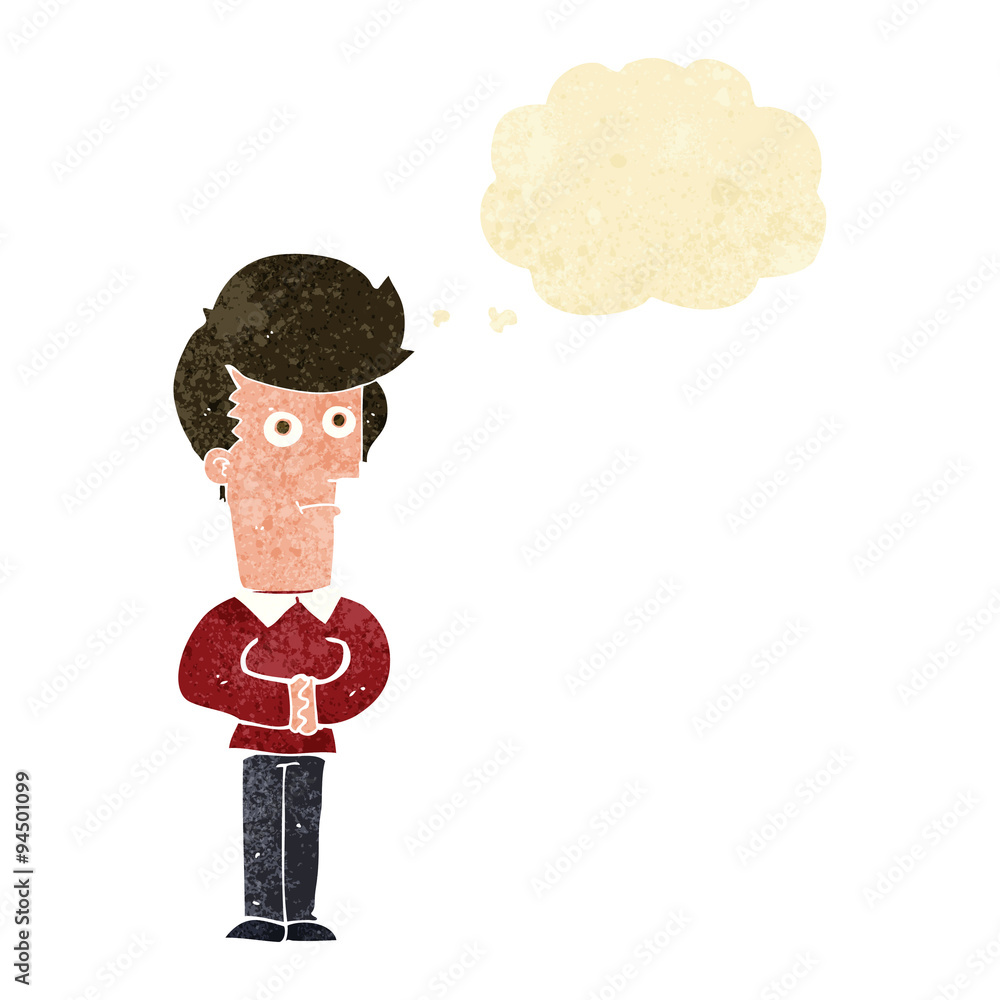 cartoon man staring with thought bubble cartoon man staring with thought bubble
