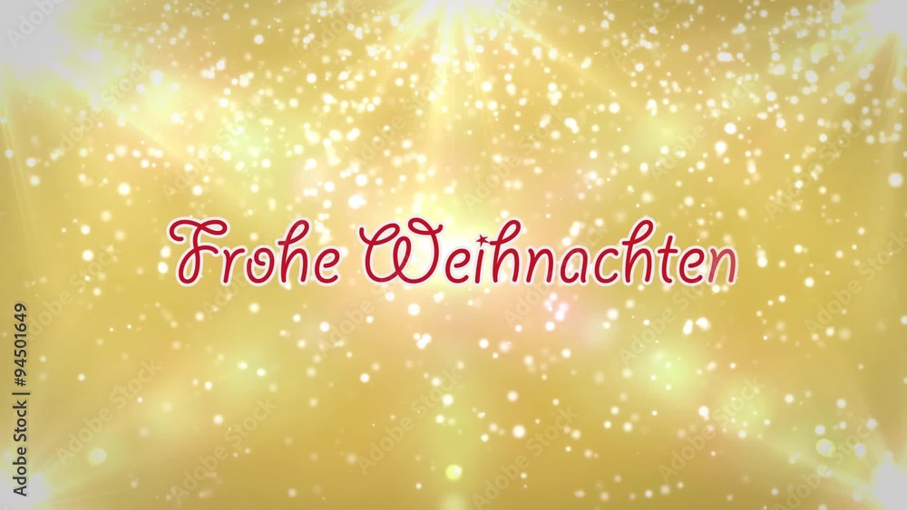 Frohe Weihnachten Textanimation auf Gold Frohe Weihnachten Textanimation auf Gold