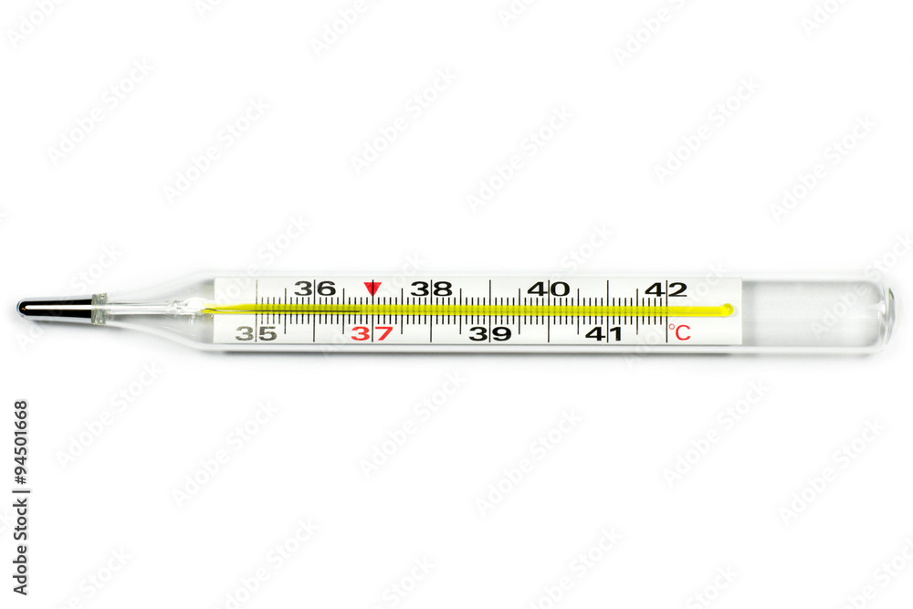 Medical mercury thermometer isolated on white Medical mercury thermometer isolated on white