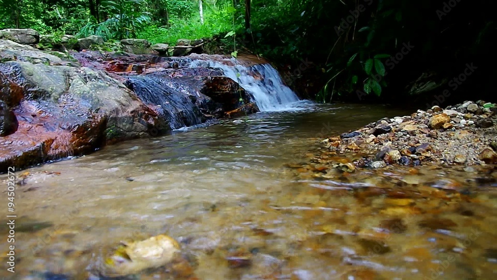 cascade with cobble and sand substrate with water flow cascade with cobble and sand substrate with water flow
