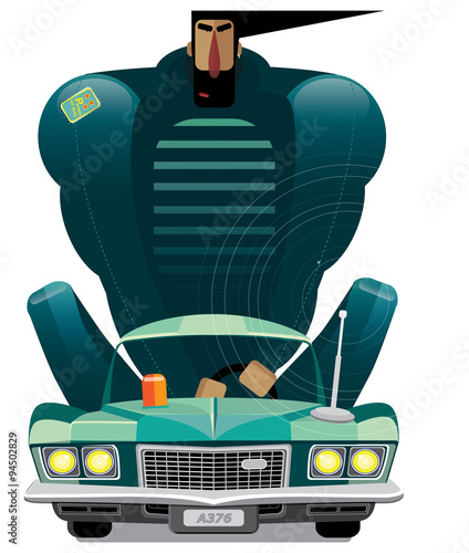 Φωτογραφία Man in retro car