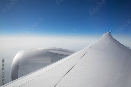 Airplane wing and engine