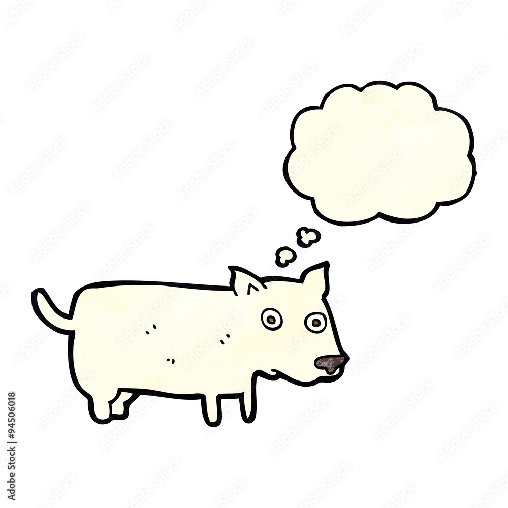 cartoon little dog with thought bubble cartoon little dog with thought bubble