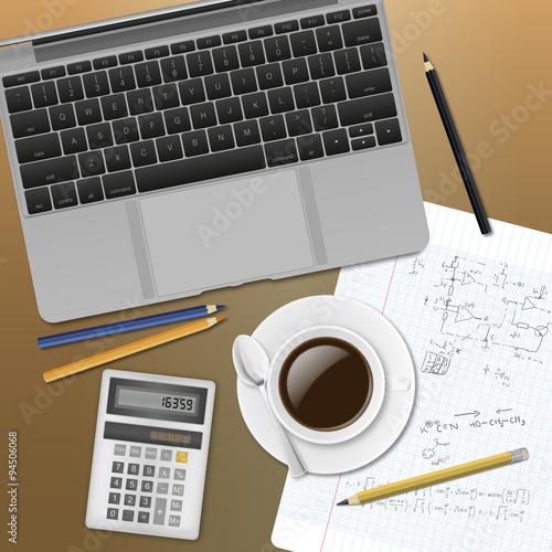 Ambiance bureau café ordinateur 02