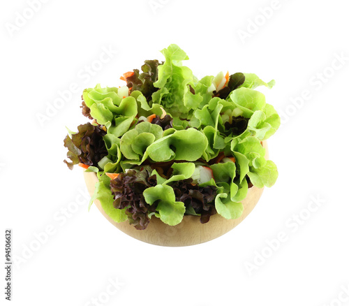 vegetable salad in wooden bowl for the love healthy people on wh
