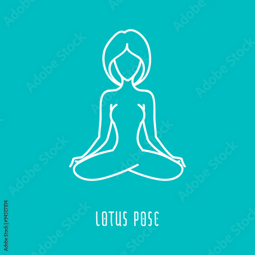 Yoga pose line icon