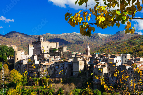scenic traditional medieval villages and castles of Italy - charming San Gregorio da Sassola, Lazio region.